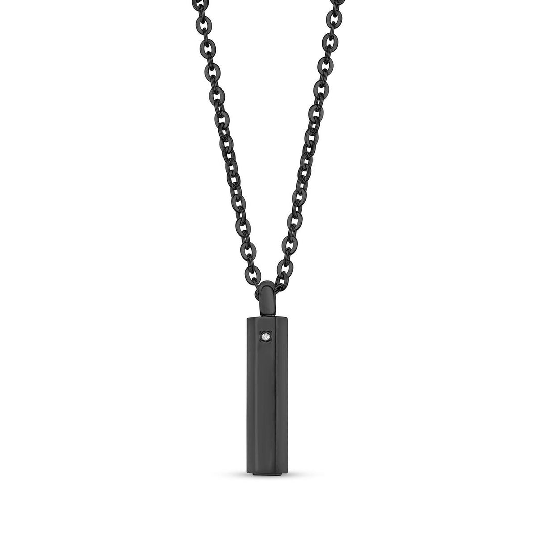 Reversible Black Pendant With Chain