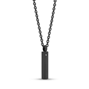 Reversible Black Pendant With Chain