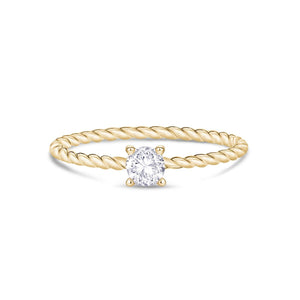 Solitaire Gold Twisted Ring