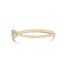 Load image into Gallery viewer, Solitaire Gold Twisted Ring

