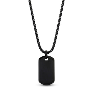 Black & Gold Reversible Matte Dog Tag and Chain