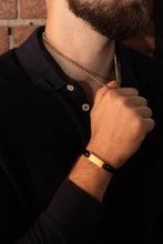 Charger l&#39;image dans la galerie, Black Leather Gold Bracelet
