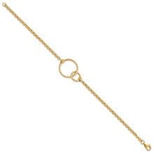 Load image into Gallery viewer, 10k Yellow Double Circle Polished Link Bracelet
