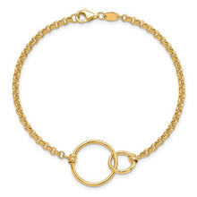 Load image into Gallery viewer, 10k Yellow Double Circle Polished Link Bracelet

