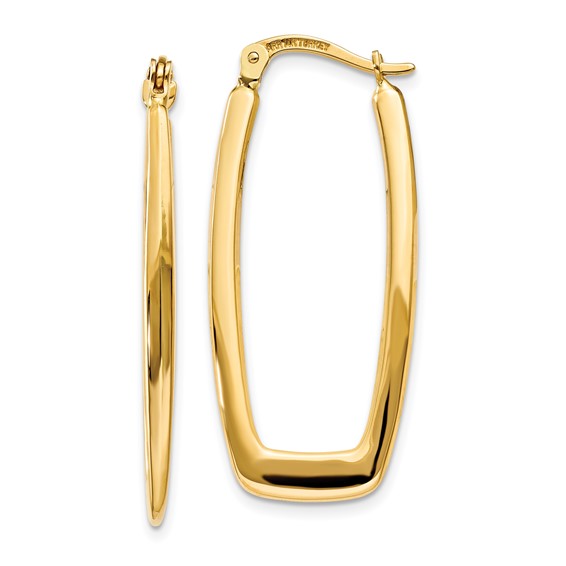 10k Yellow Gold Rectangle Hoops
