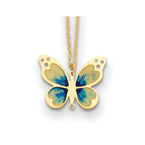 14k Yellow Gold Butterfly Necklace