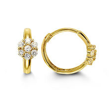 Load image into Gallery viewer, 14k Yellow or White Gold CZ Huggie Earrings
