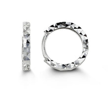 Load image into Gallery viewer, 10k Yellow, White or Rose Gold Diamond Cut Huggie Earrings
