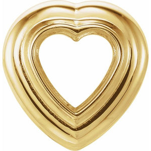 14k Yellow Gold Moissanite Heart Pendant