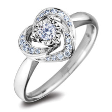 Load image into Gallery viewer, 10k White Gold Diamond Heart Ring
