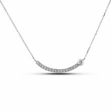 Load image into Gallery viewer, 10k White Gold Diamond Bar Necklace
