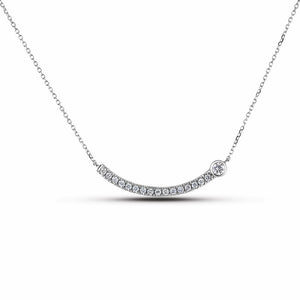 10k White Gold Diamond Bar Necklace