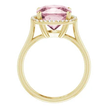 Load image into Gallery viewer, 14k Yellow Gold Rose Quartz and Diamond Ring
