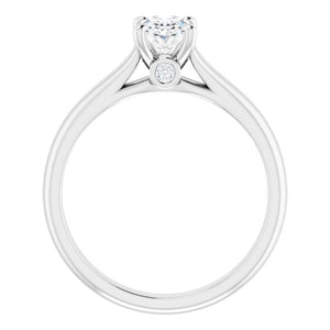 14k White Gold Oval Engagement Ring