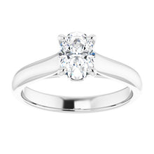 Load image into Gallery viewer, 14k White Gold Oval Engagement Ring
