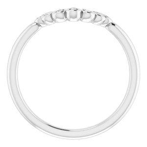 14K White 0.025CTW Natural Diamond Vintage-Inspired Contour Band