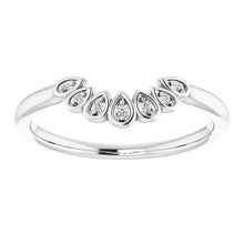 Load image into Gallery viewer, 14K White 0.025CTW Natural Diamond Vintage-Inspired Contour Band
