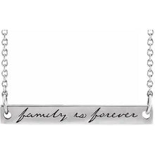 Load image into Gallery viewer, Sterling Silver Family is Forever Bar Necklace
