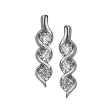 Load image into Gallery viewer, 14k White Gold Diamond Earrings
