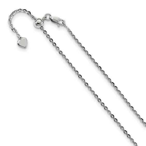 Sterling Silver Adjustable Cable Link Chain