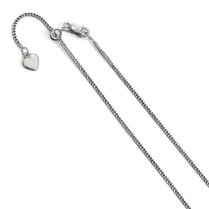 Sterling Silver Adjustable 1.4mm Curb Chain