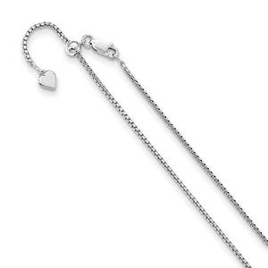 Sterling Silver Adjustable Round Box Chain