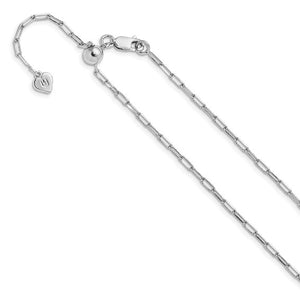 Sterling Silver Adjustable PaperClip Chain