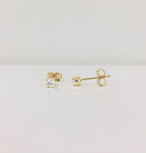 Load image into Gallery viewer, Yellow or White Gold CZ Studs
