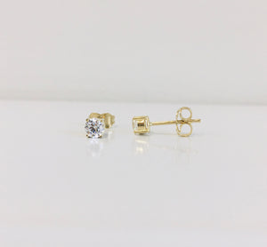 Yellow or White Gold CZ Studs