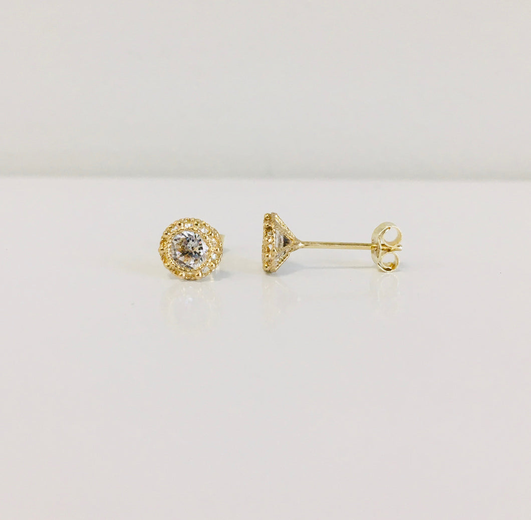 10k Gold CZ Studs (Yellow or White)