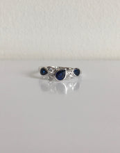 Load image into Gallery viewer, Diamond and Blue Sapphire White Gold Ring. 
