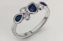 Load image into Gallery viewer, 14K White Gold Diamond and Sapphire Ring
