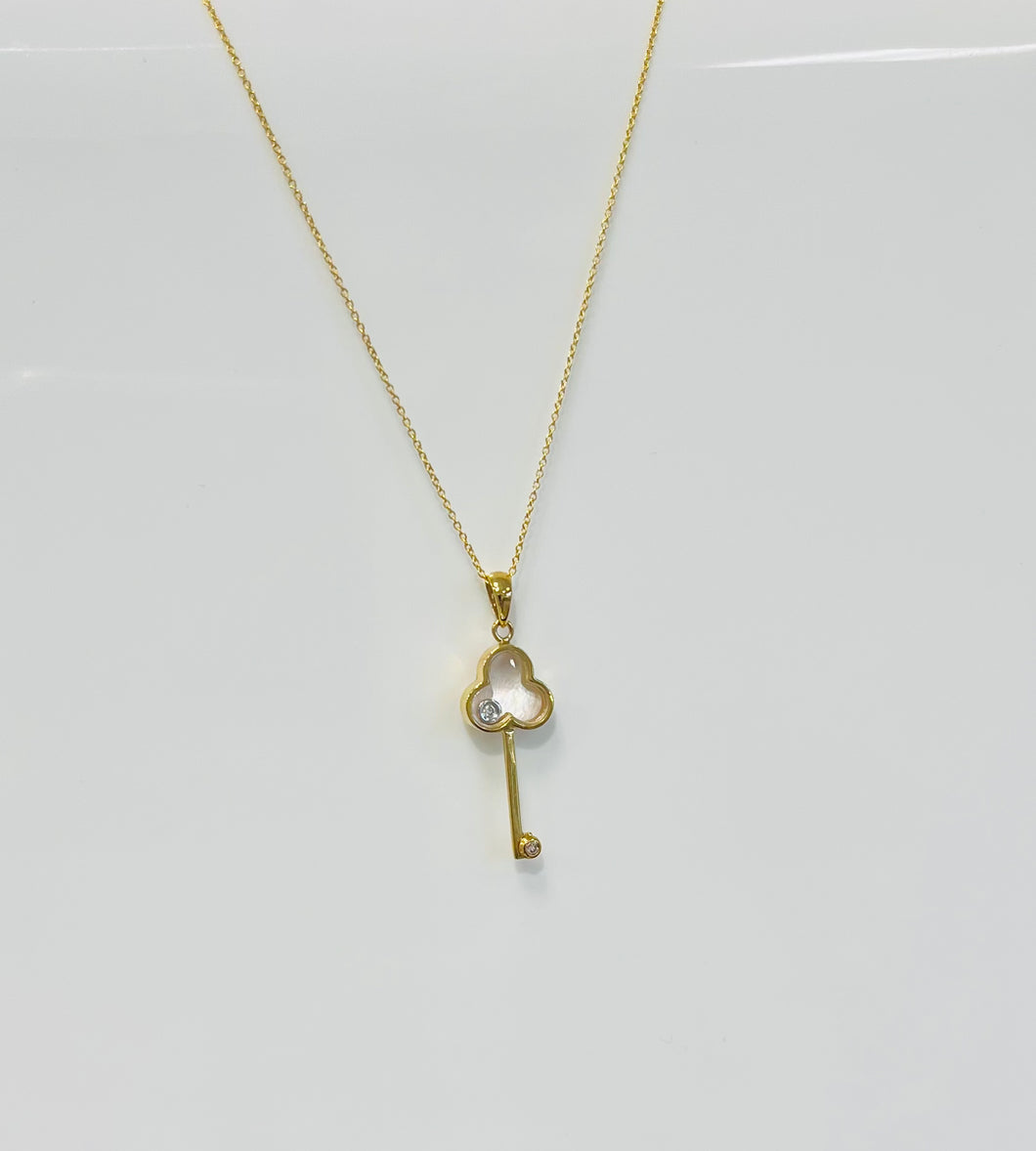 10k Yellow Gold Key Necklace