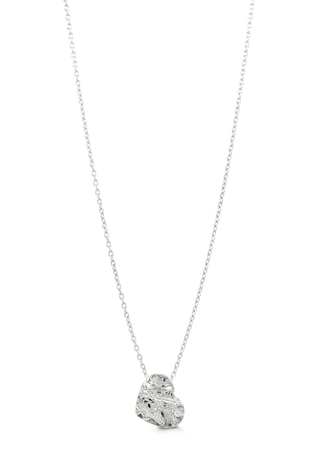 10k White Gold Heart Necklace