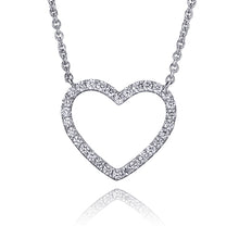 Load image into Gallery viewer, 14k White Gold Diamond Heart Necklace
