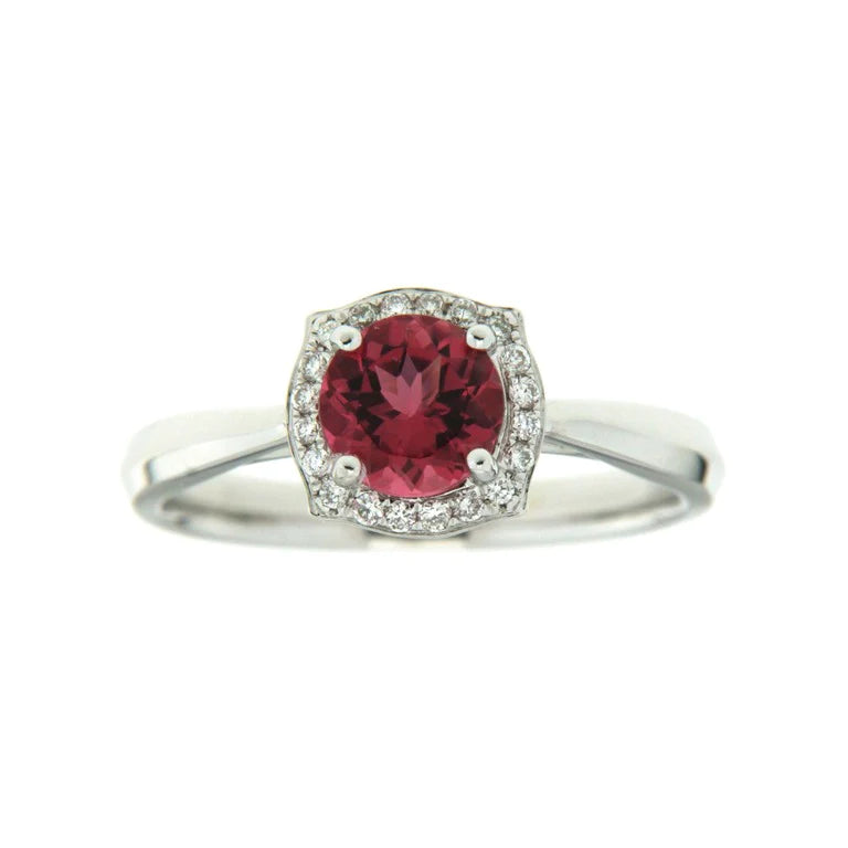 Pink tourmaline ring white on sale gold