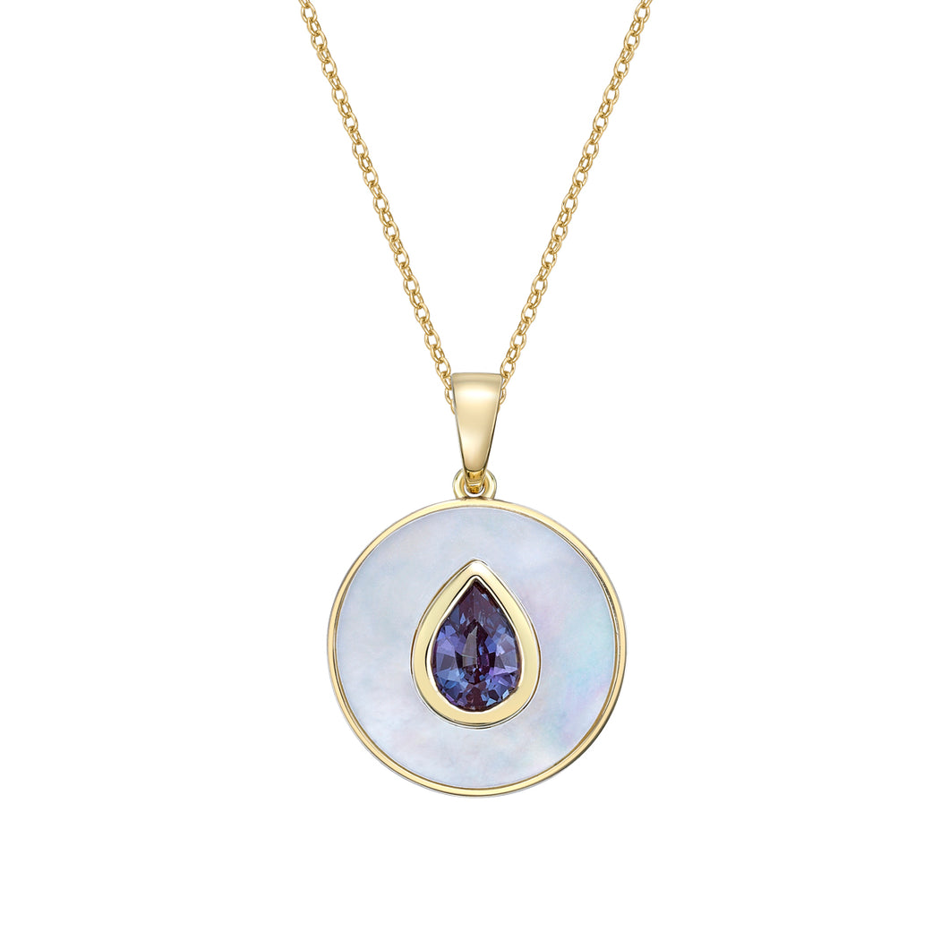 10k Yellow Gold Alexandrite Necklace