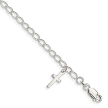 Load image into Gallery viewer, Sterling Silver Cross Charm Child&#39;s Bracelet
