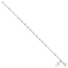 Load image into Gallery viewer, Silver Beaded Cross Bracelet
