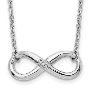 Silver and Diamond Infinity Necklace