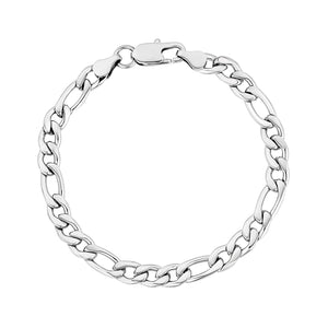 7mm Steel Figaro Link Bracelet