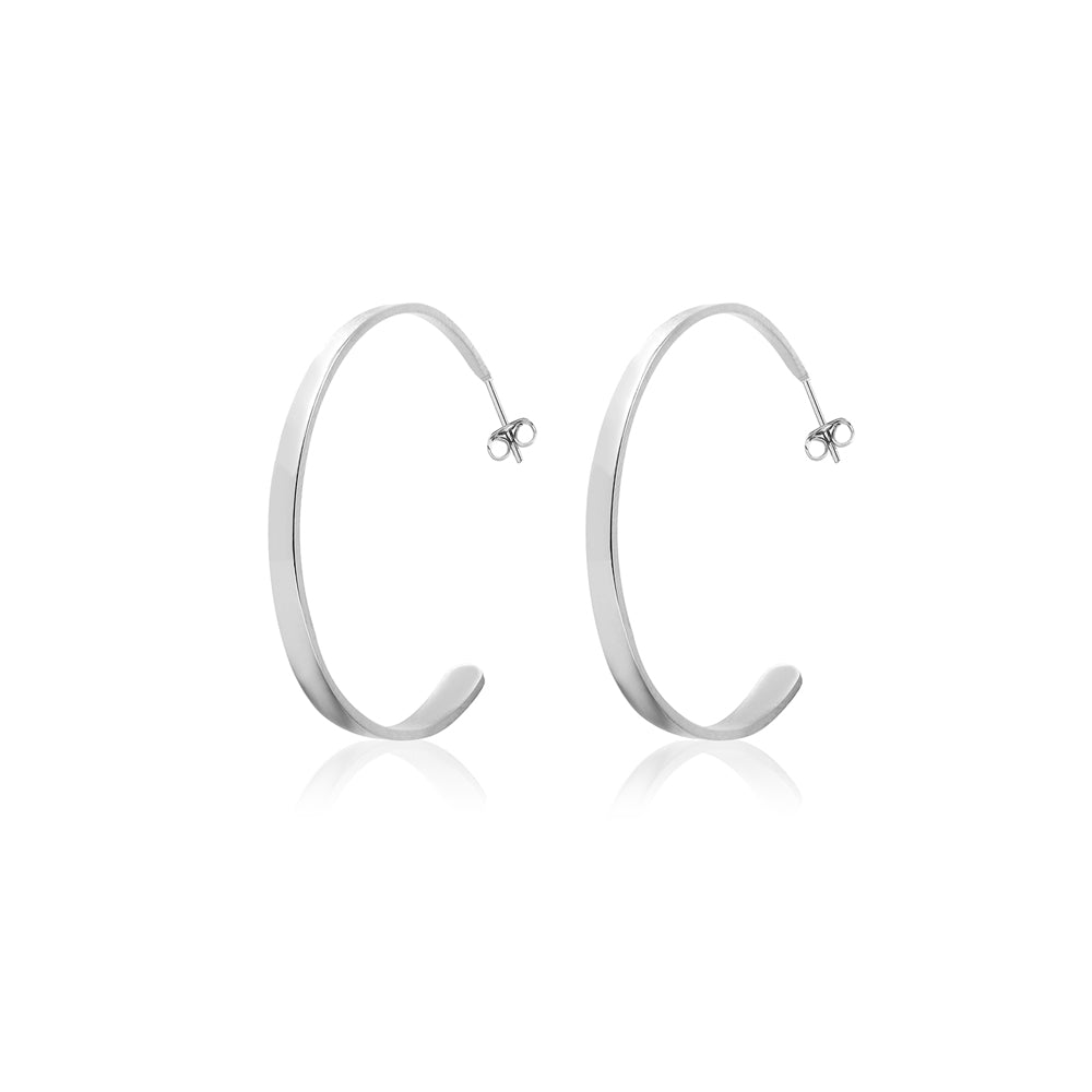 Steel Hoop Earrings 30mm