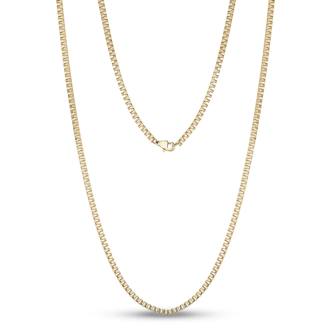 2.5mm Gold Steel Box Link Chain 24