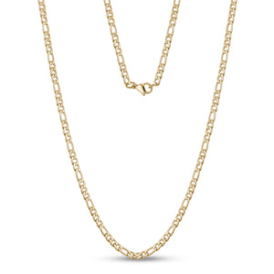 3.5mm Gold Steel Figaro Link Necklace