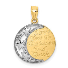 Charger l&#39;image dans la galerie, 14K With Rhodium LOVE YOU TO THE MOON AND BACK Pendant
