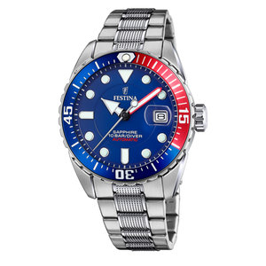 FESTINA BLUE AUTOMATIC STAINLESS STEEL WATCH