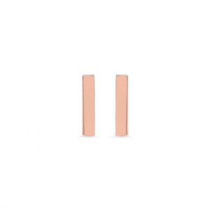 Plain Small 10k Yellow or Rose Gold Bar Studs