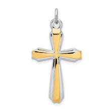 Load image into Gallery viewer, Sterling Silver Rhodium-Plated And 18k Gold-Plated Cross Pendant
