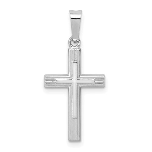 14k White Gold Cross